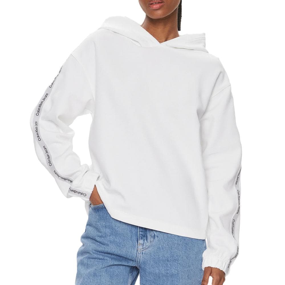 Sweat Blanc Femme Calvin Klein Embro Elastic 1