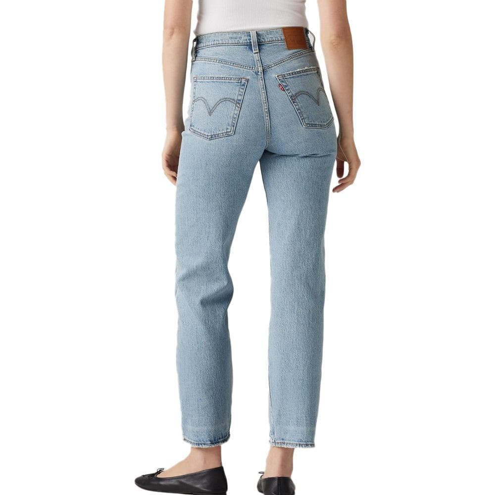Jean Bleu Clair Femme Levi's Ribcage Straight Ankle Med 72693 2