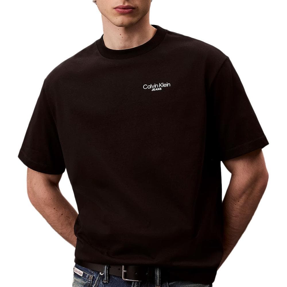 T-Shirt Noir Homme Calvin Klein Jeans Logo Back Print 1