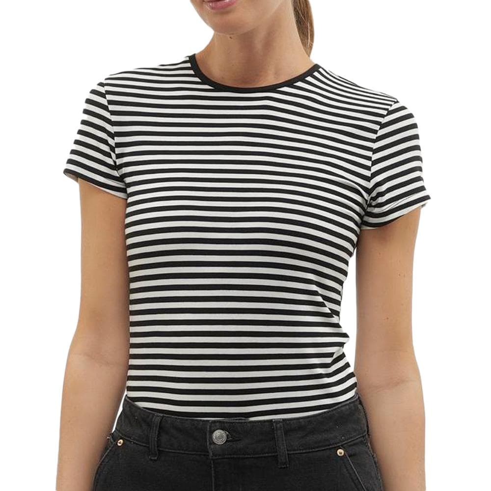 T-Shirt Noir/Blanc Femme Vero Moda Mines Fiona 1
