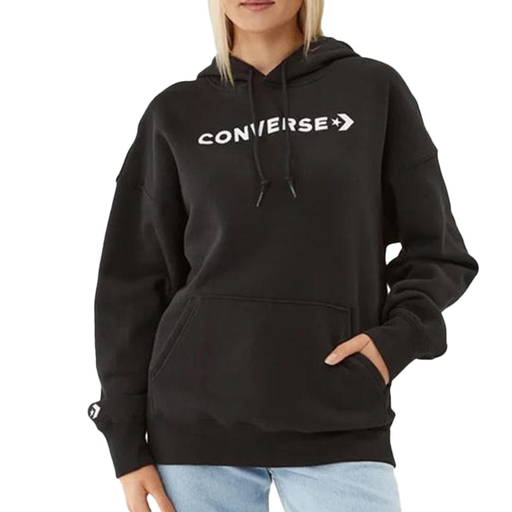 Sweat Noir Femme Converse Wordmark 1