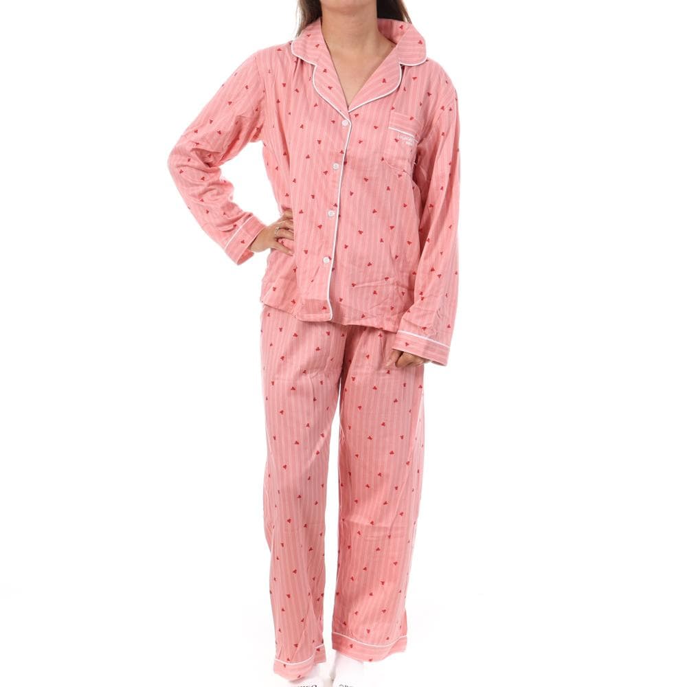 Pyjama Rose/Rouge Femme Lulu Castagnette Petit Cœurs 1