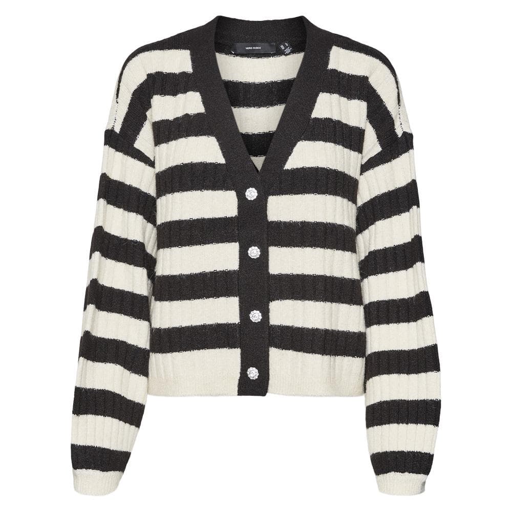 Pull Cardigan Blanc/Noir Femme Vero Moda Melya 1
