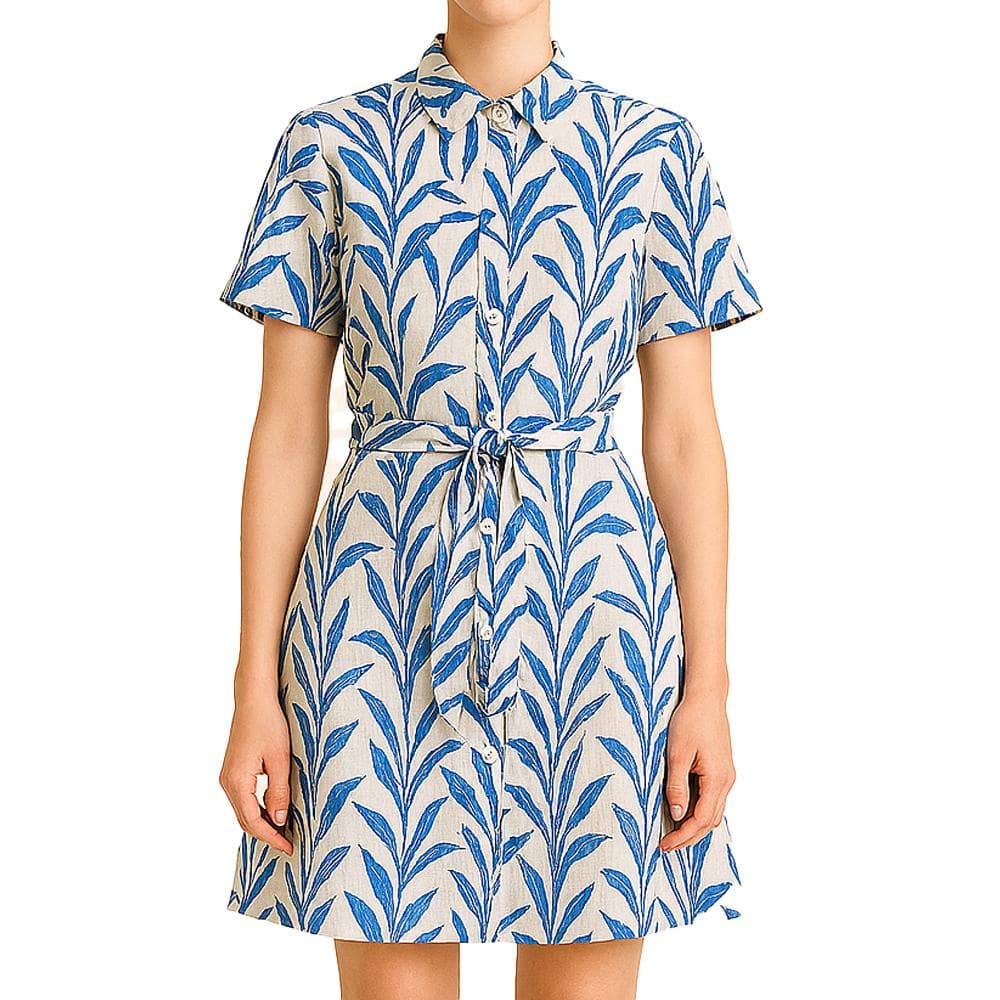 Robe Blanche/Bleu Femme Vero Moda Zana 1