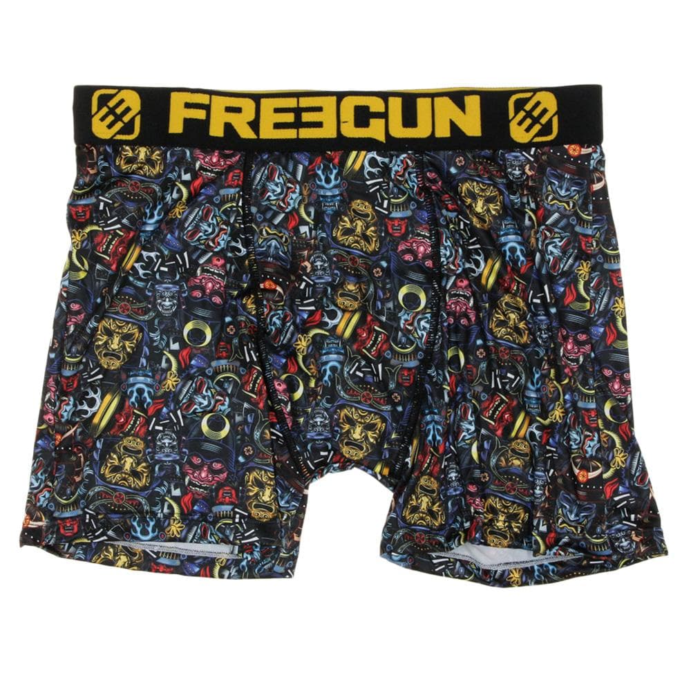 Boxer Noir/Bleu/Jaune à Imprimés Homme Freegun MAS 1