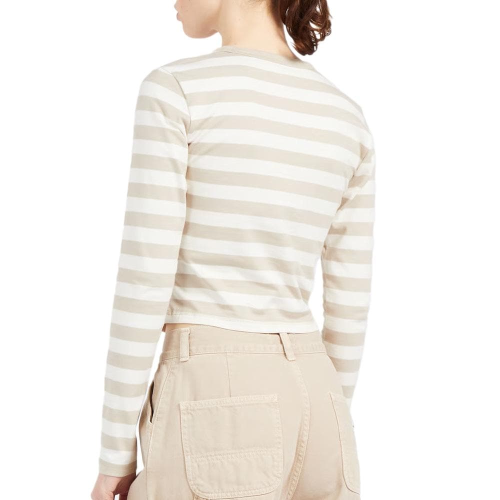 T-Shirt Manches Longues Beige Femme Converse Chevron 2