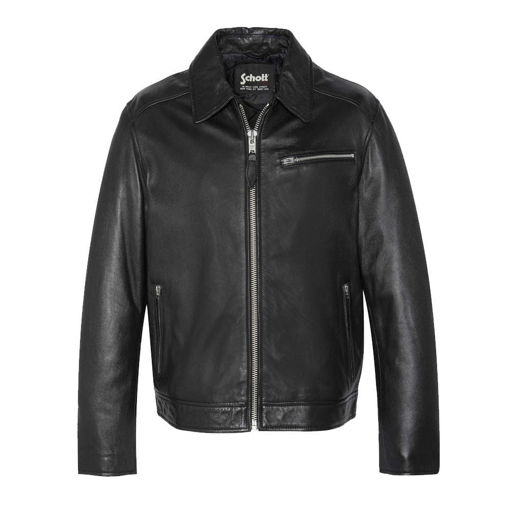 Blouson cuir Noir Homme Schott Mens Leather Jacket Schott 1