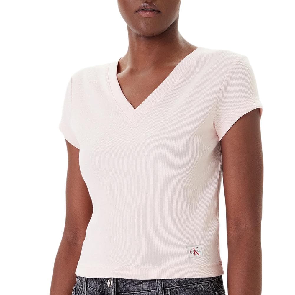 T-Shirt Rose Femme Calvin Klein Jeans Label Ri-cloud 1