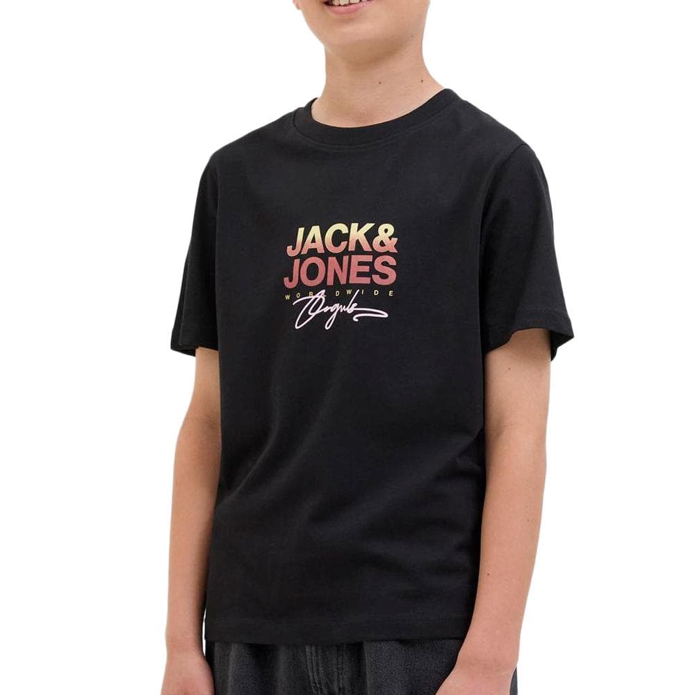 T-shirt Noir Garçon Jack & Jones Canggu 1