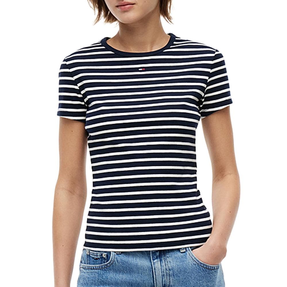 T-shirt Marine/Blanc Femme Tommy Hilfiger Slim 1