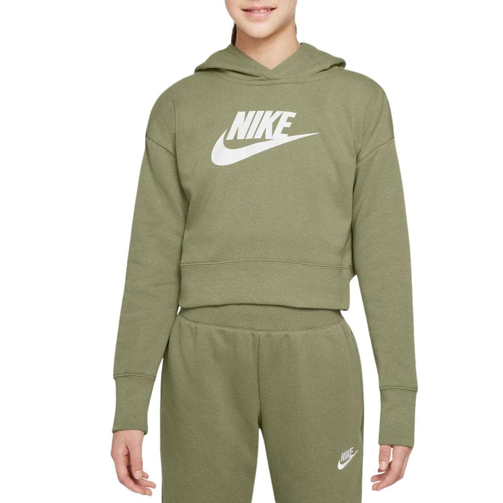 Sweat à Capuche Kaki Fille Nike Club Crop 1