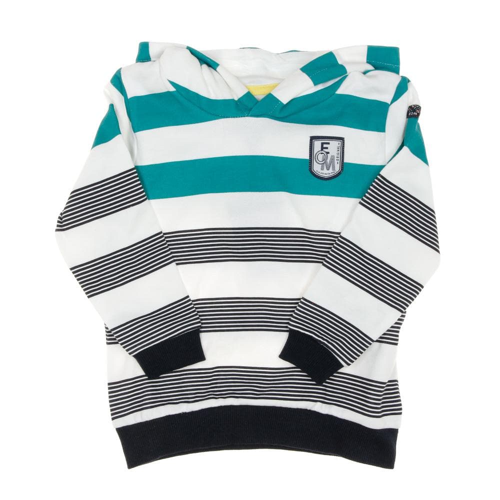 Sweat Zippé Vert/Blanc Rayure Garçon EOM Epouli 1