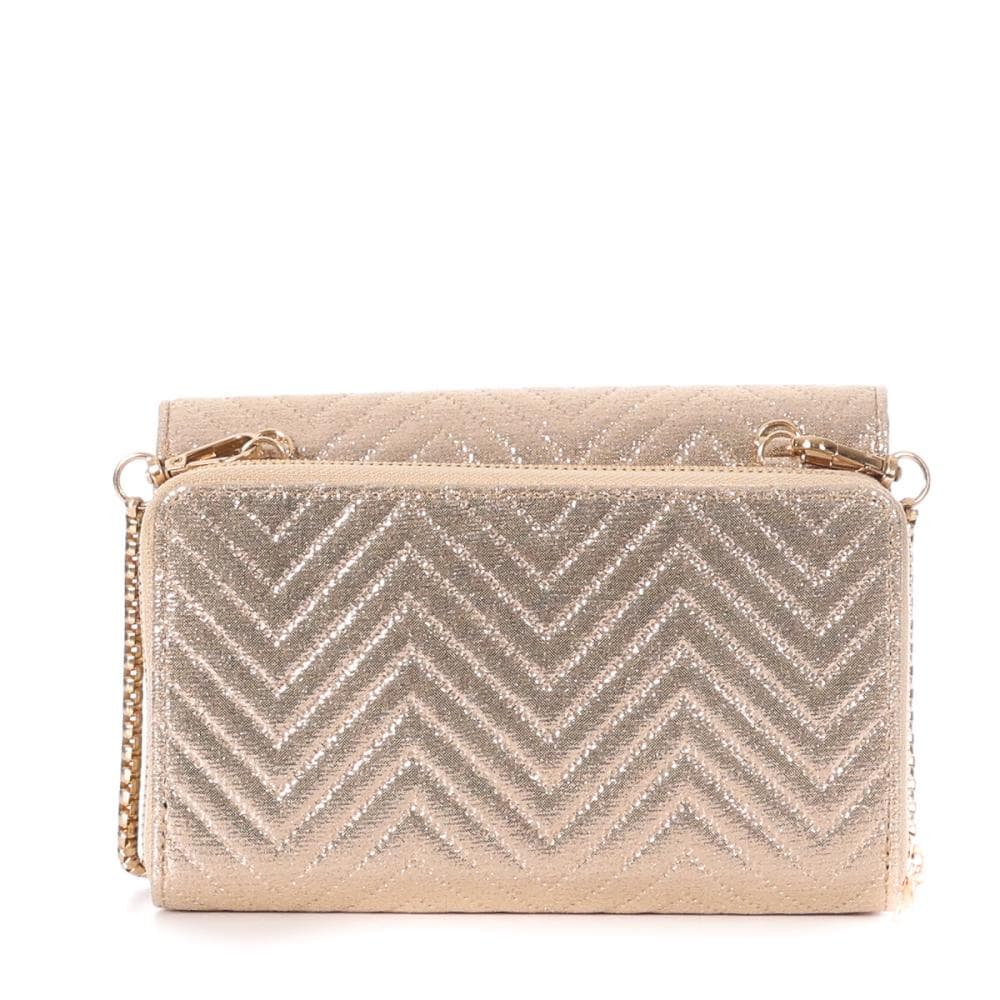 Sac à Bandoulière Doré Femme Stella Green Chevron 2