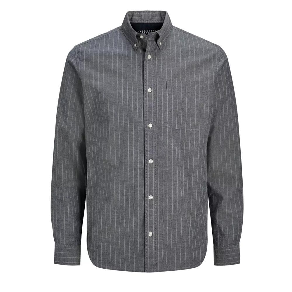 Chemise Manches longues Grise à rayures Homme Jack & Jones Oxford 1