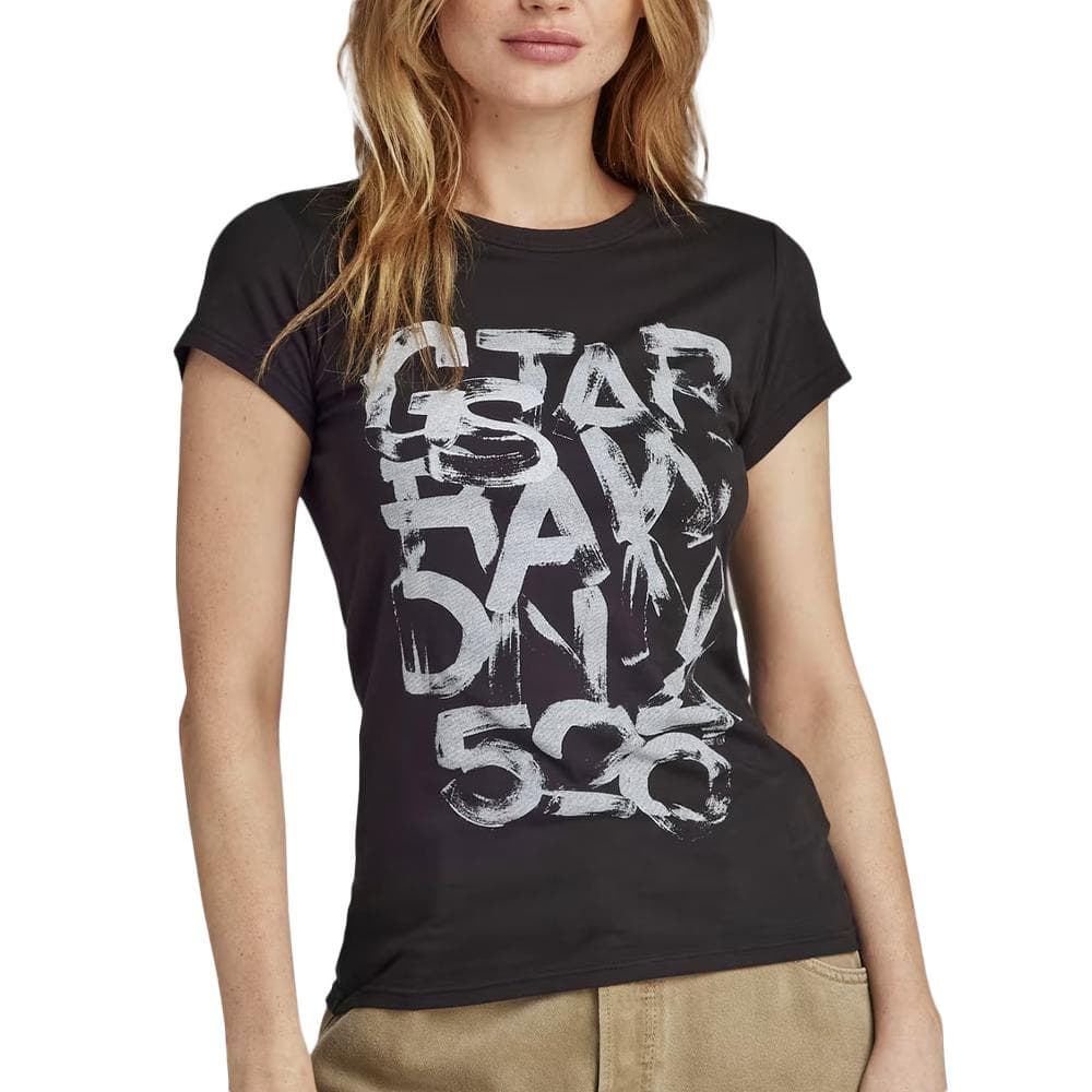 T-shirt Noir Femme G-Star Raw D24714 1