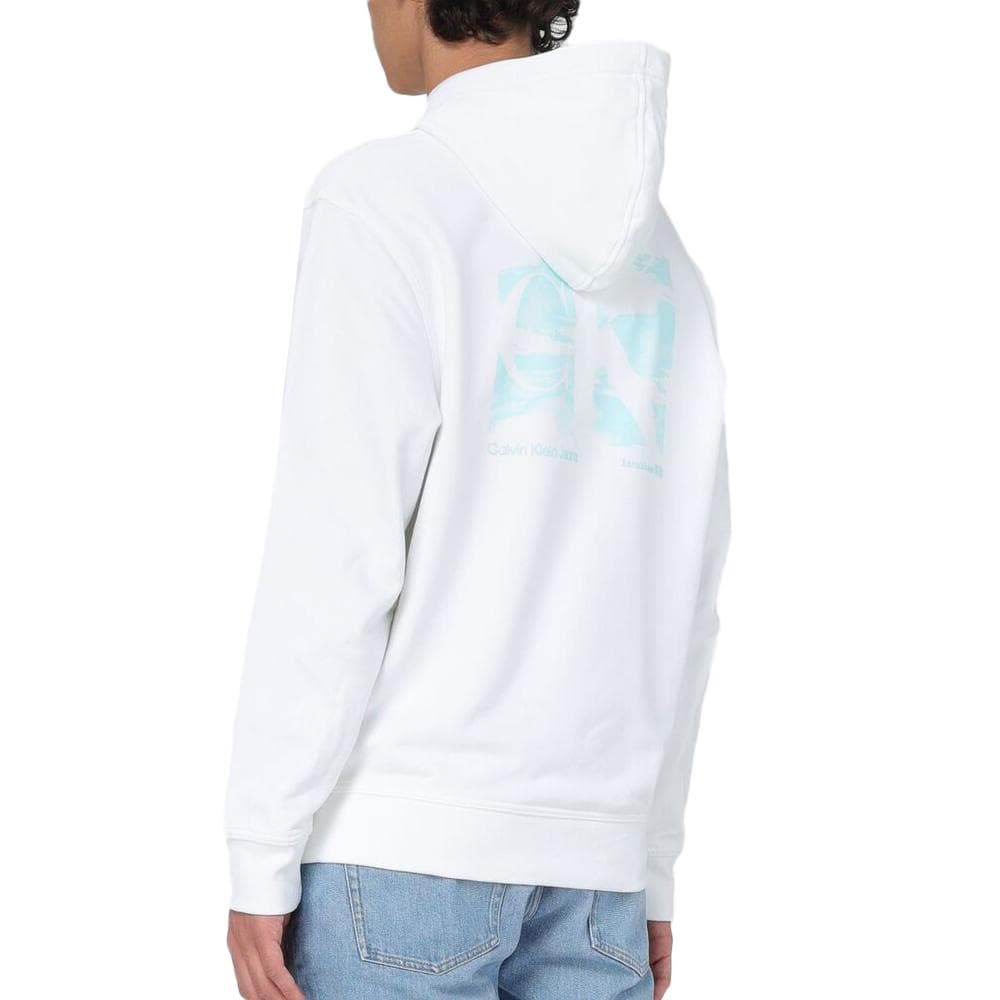 Sweat à capuche Blanc Homme Calvin Klein Jeans Big Box Logo 2