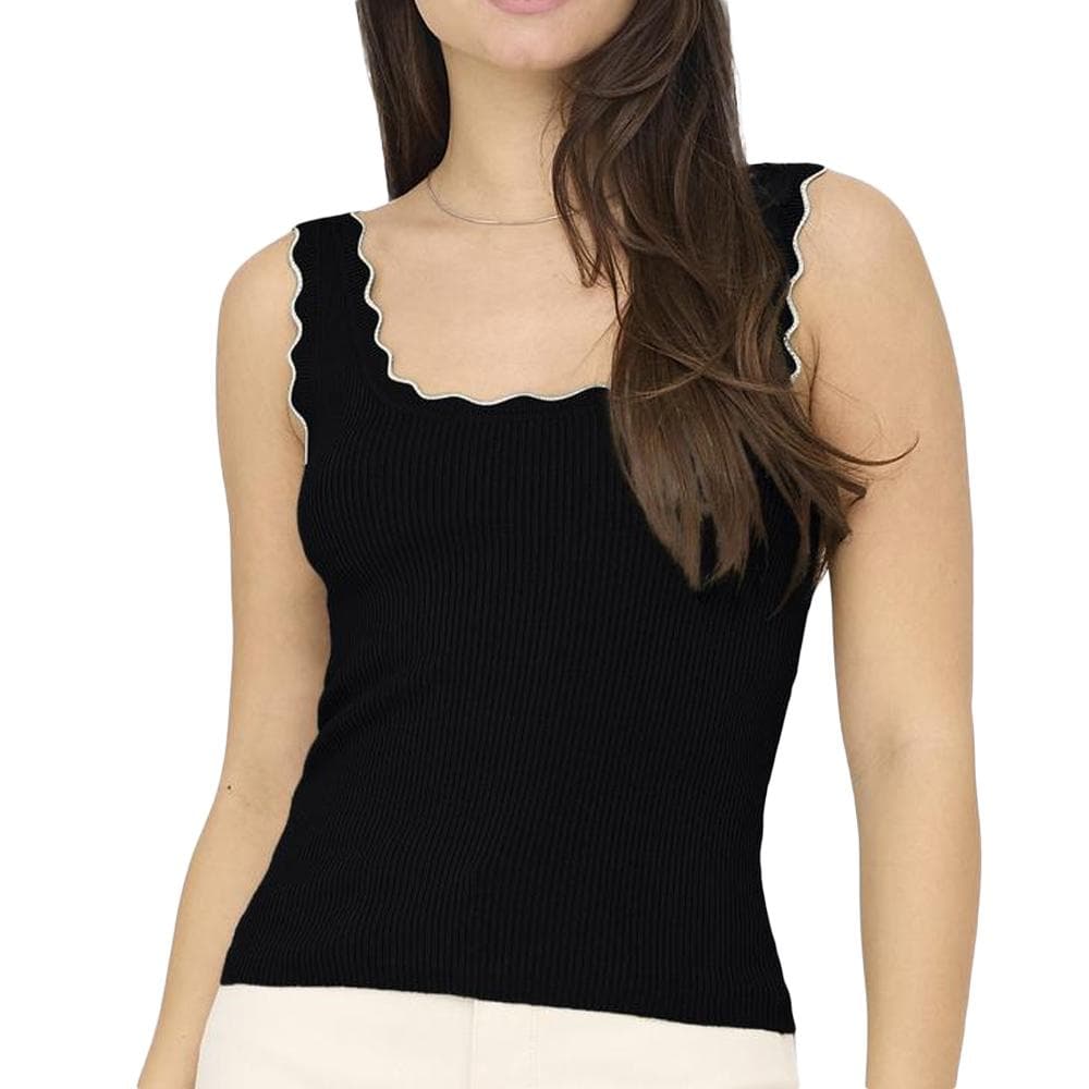 Débardeur Noir/Ecru Femme JDY Nanna 1