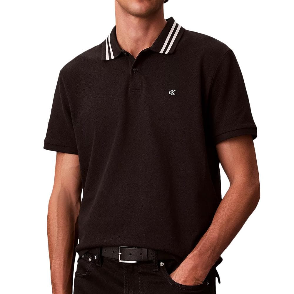 Polo Noir Homme Calvin Klein Jeans Pique 1
