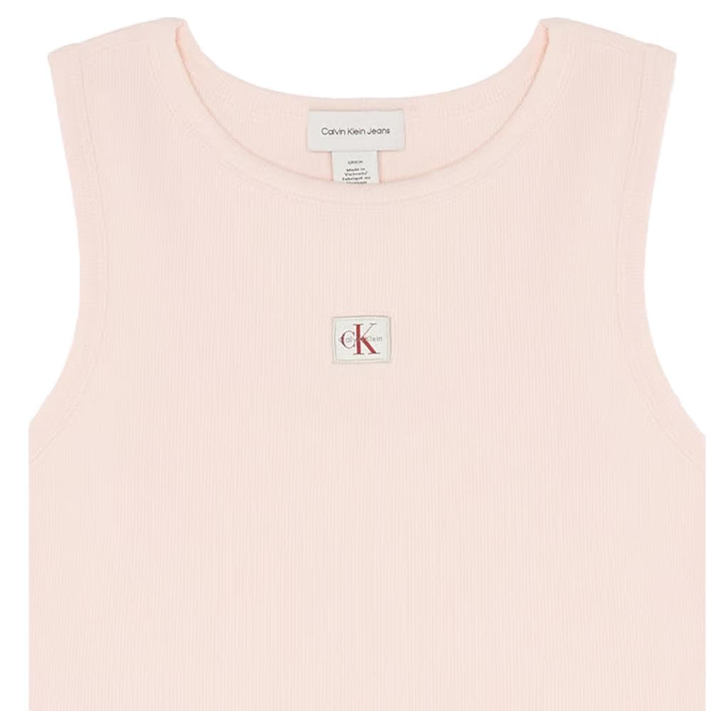 Débardeur Rose Femme Calvin Klein Jeans Label 2