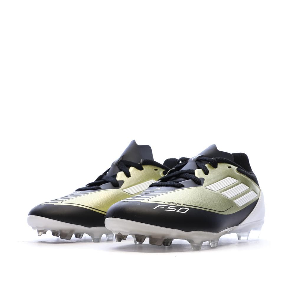 Chaussures de football Noires/Blanches Garçon Adidas League Fg/mg J Messi 6