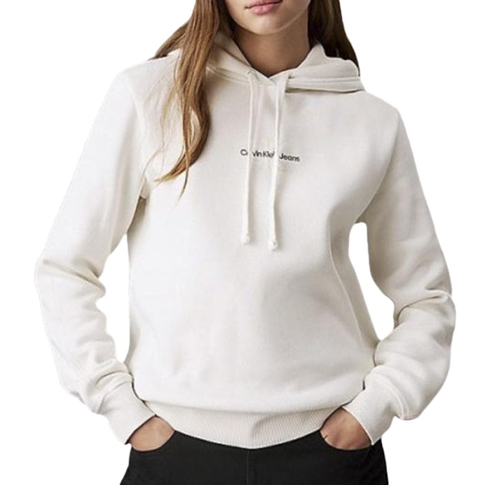 Sweat Écru Femme Calvin Klein Jeans Hoo 1