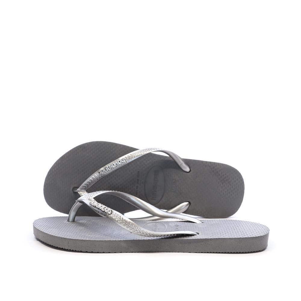 Tongs Gris Femme Havaianas Slim Logo Infradito 1