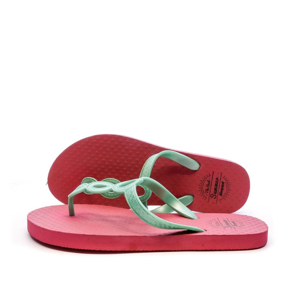 Tongs Rose/Vert Femme Beppi 1