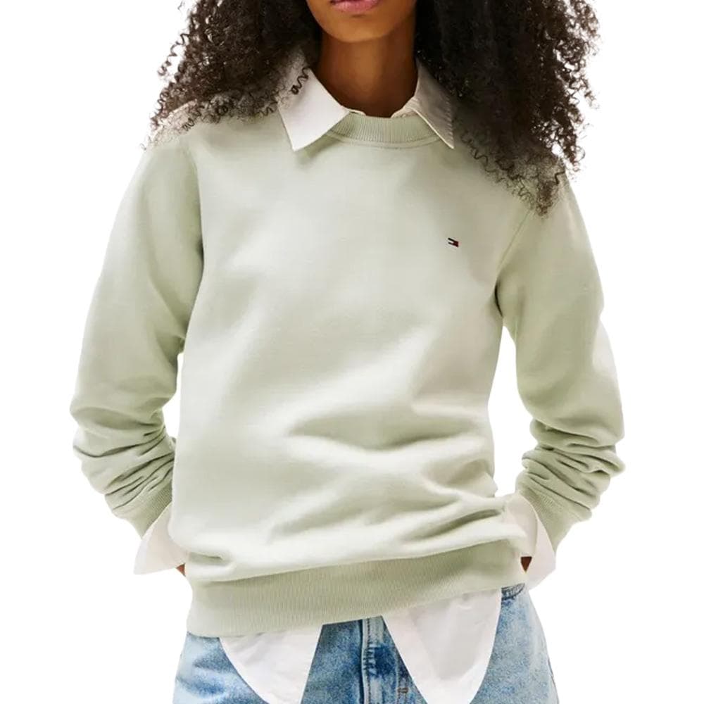 Sweat Vert Femme Tommy Hilfiger Flag Crew 1