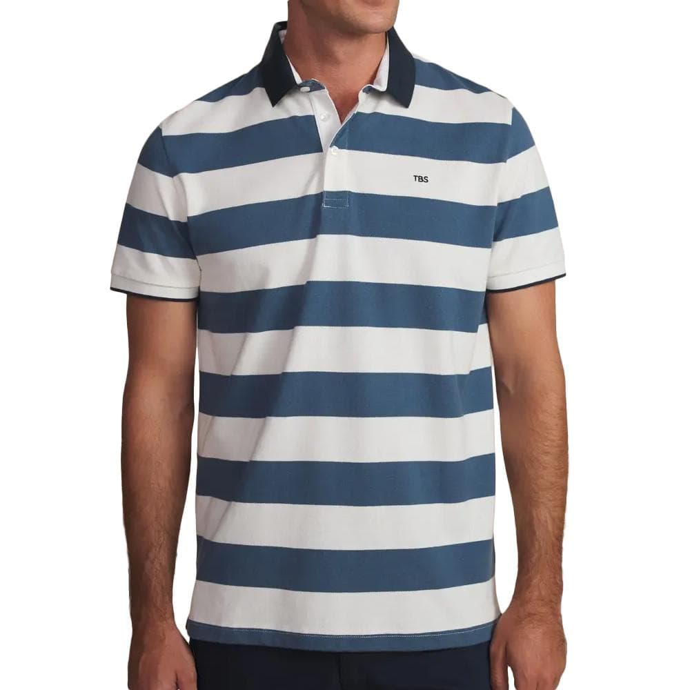 Polo Blanc/Marine Homme TBS Regate 1
