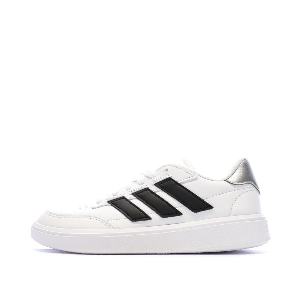 Baskets Blanches/Noires Garçon Adidas Courtblock 1