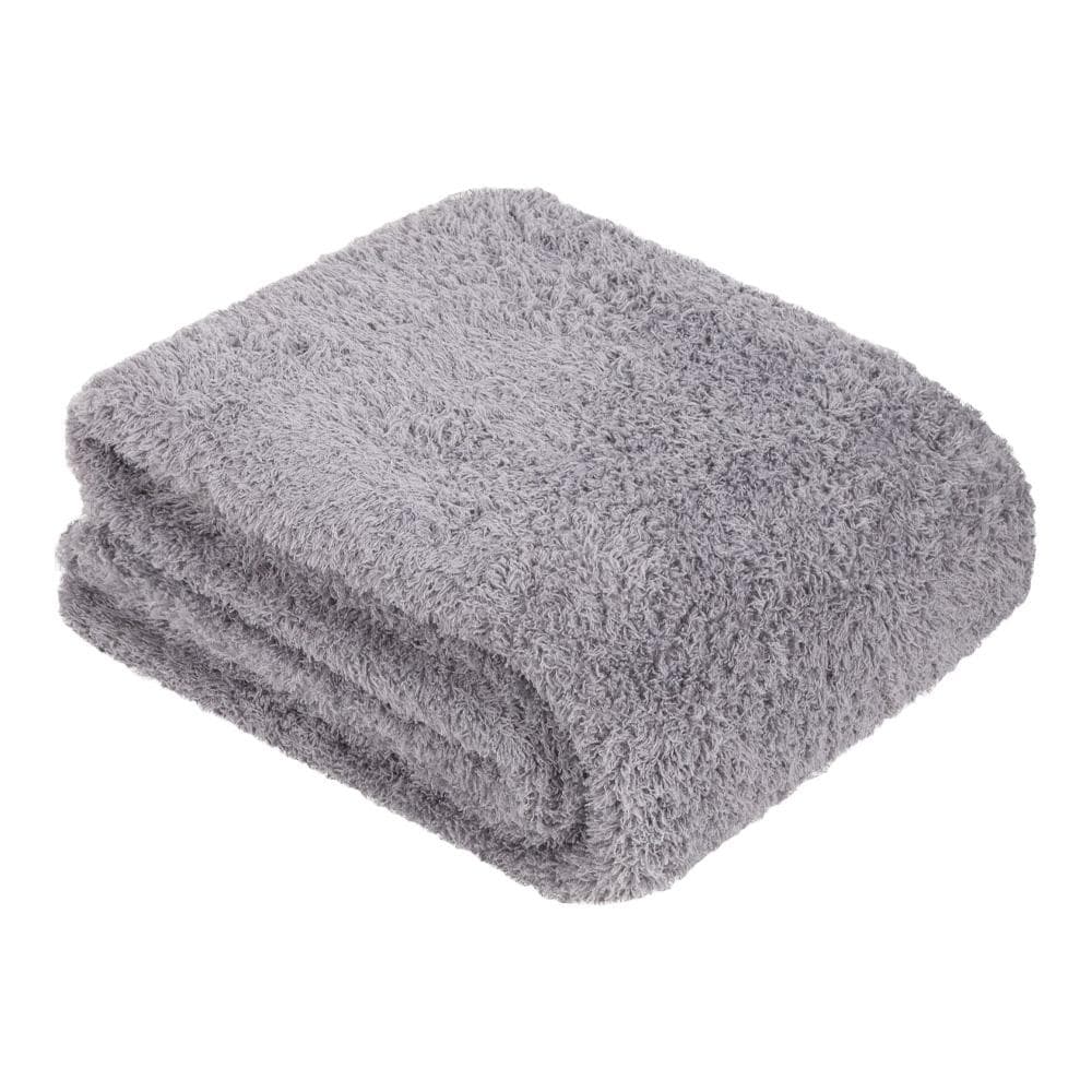 Plaid Gris Clair Today Teddy Fusain 130x180 cm 1