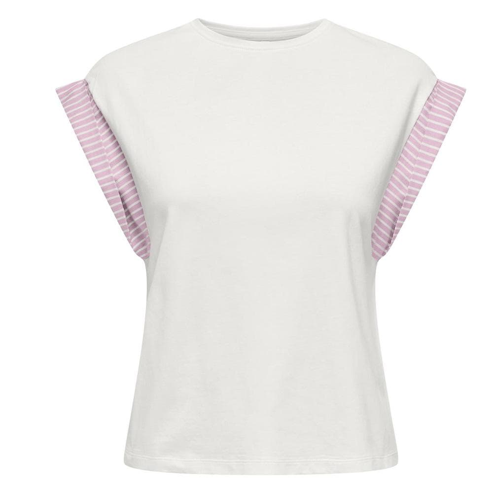 T-Shirt Blanc/Rose Femme Only Dawn 1