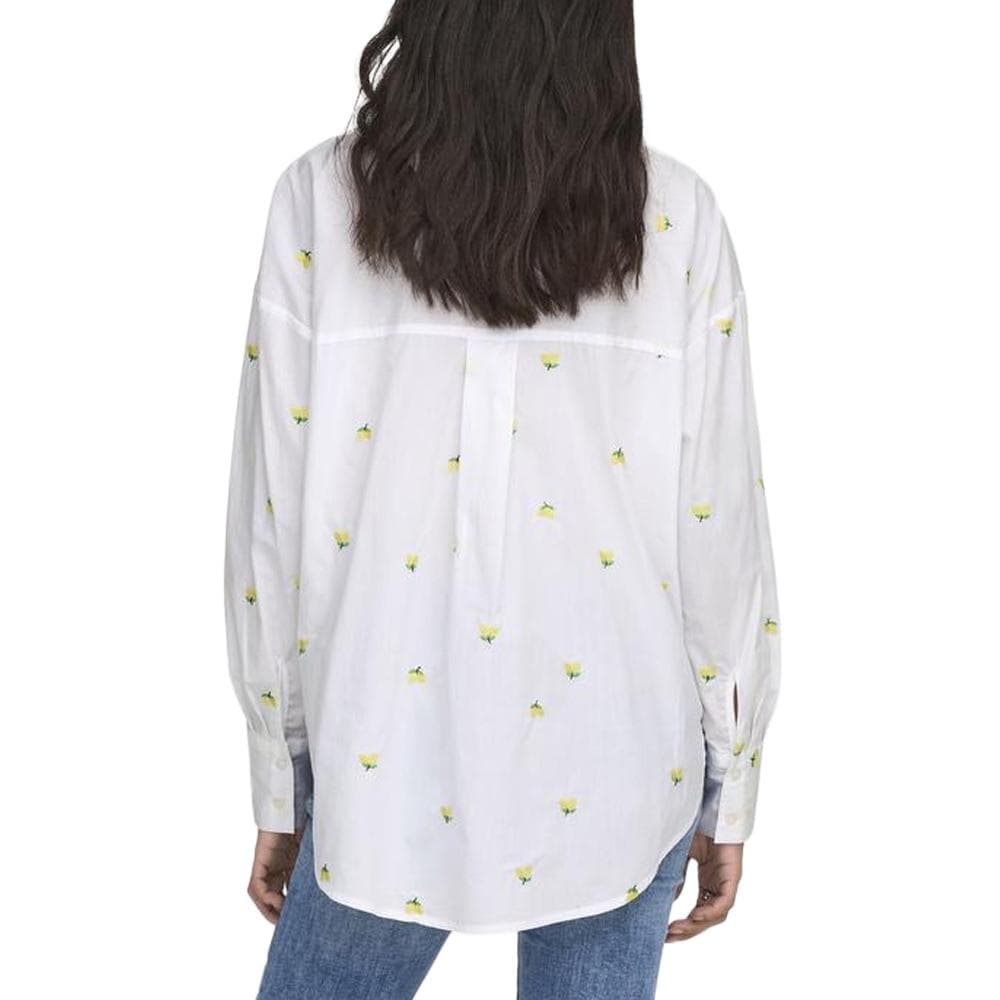 Chemise Blanche Brodés Citrons Femme Blanc JDY Nelly 2
