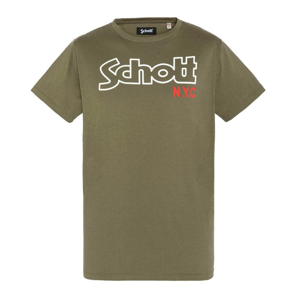 T-shirt Kaki Homme Schott Vintage 1