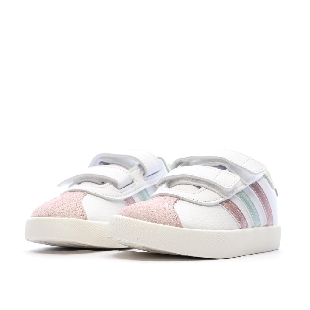 Baskets Blanches/Roses/Grises Fille Adidas Court 3.0 6