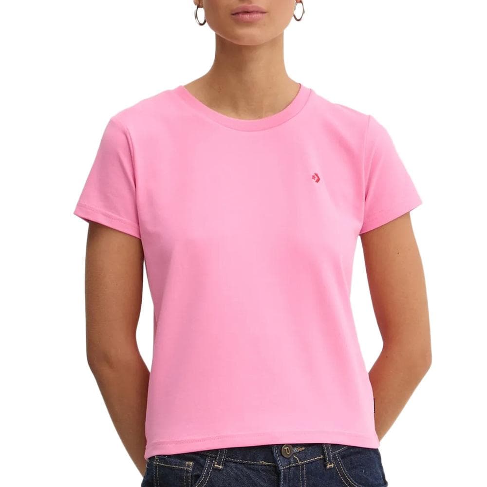 T-Shirt Rose Femme Converse Jersey 1