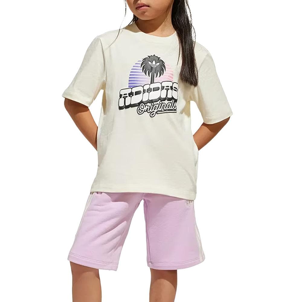 Ensemble Blanc/Rose Fille Adidas Set 1