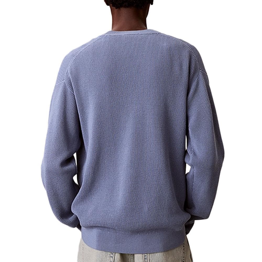 Pull Bleu Clair Homme Calvin Klein Jeans Waffle 2