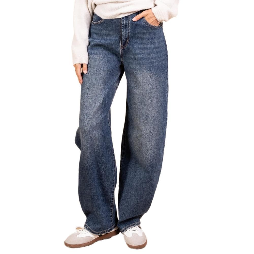 Jean Ballon Bleu Foncé Femme Monday Premium 1