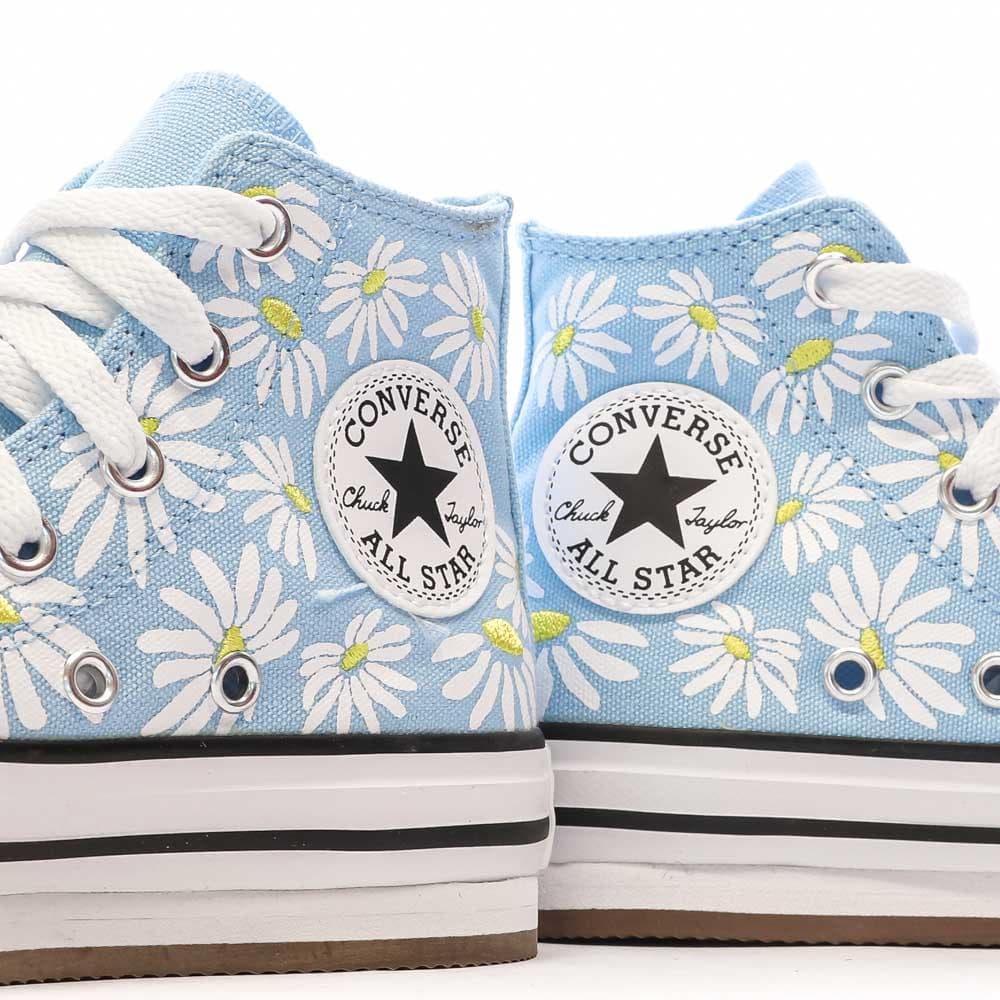 Baskets Bleu Fille Converse Floral 7