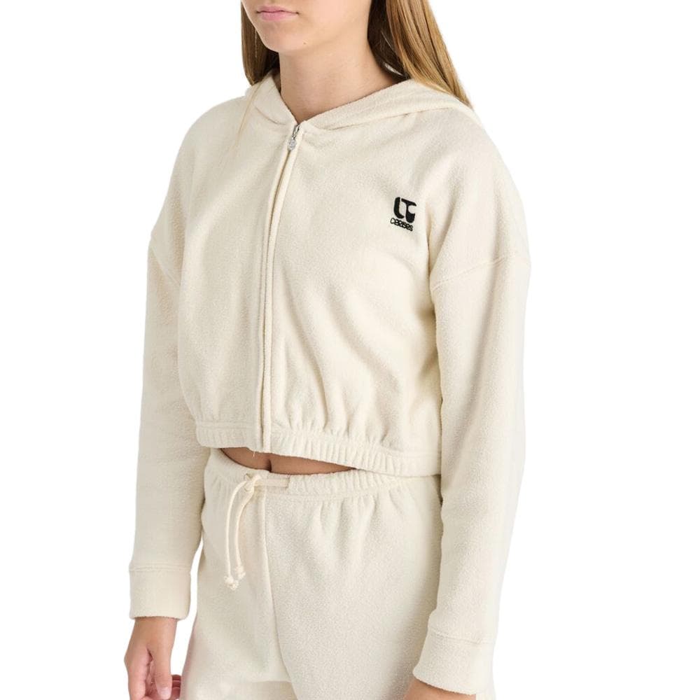 Sweat Zippé Fille Écru Le Temps Des Cerises Mirategi 1