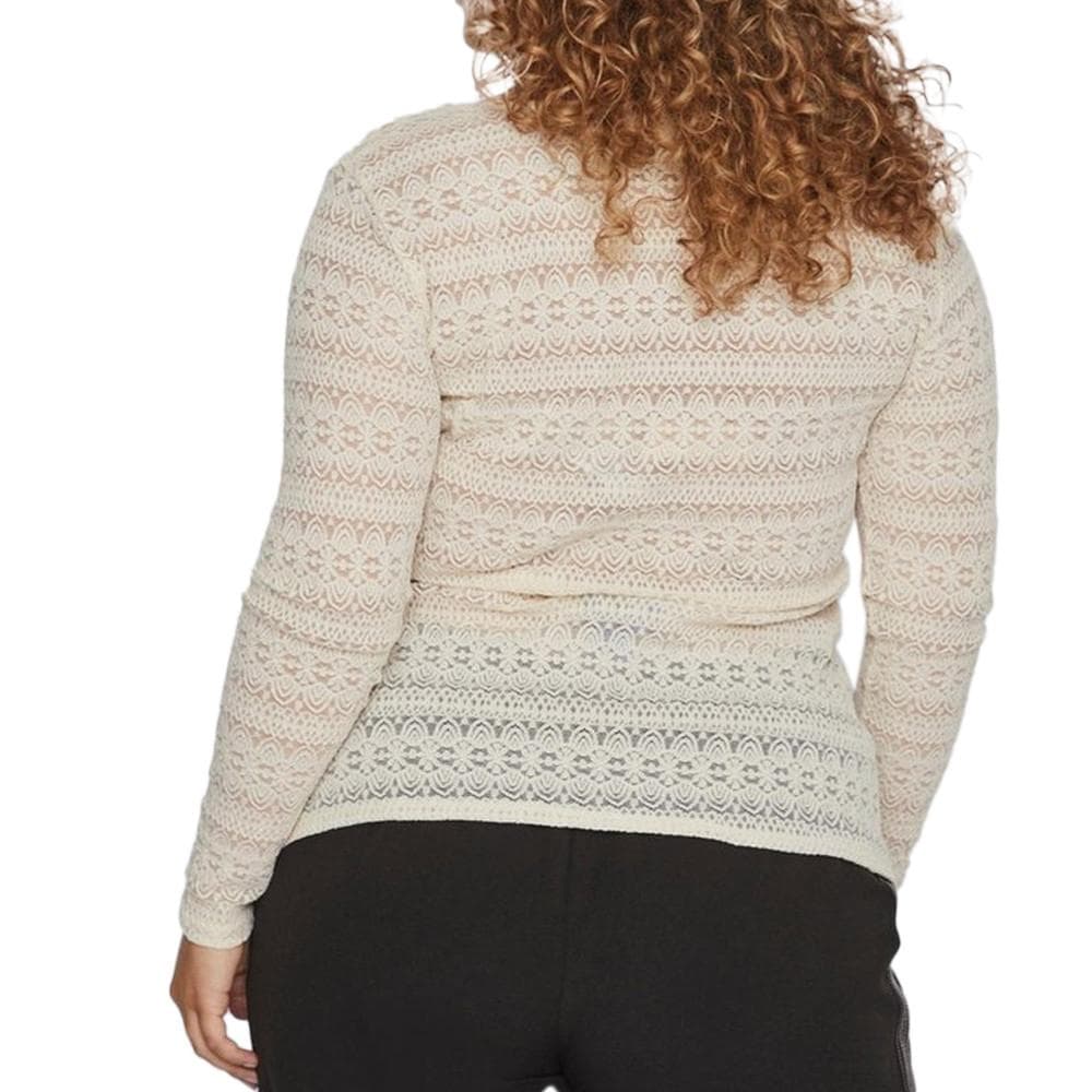 T-Shirt Manches Longues Femme Beige Vila Evoked Chikka 2