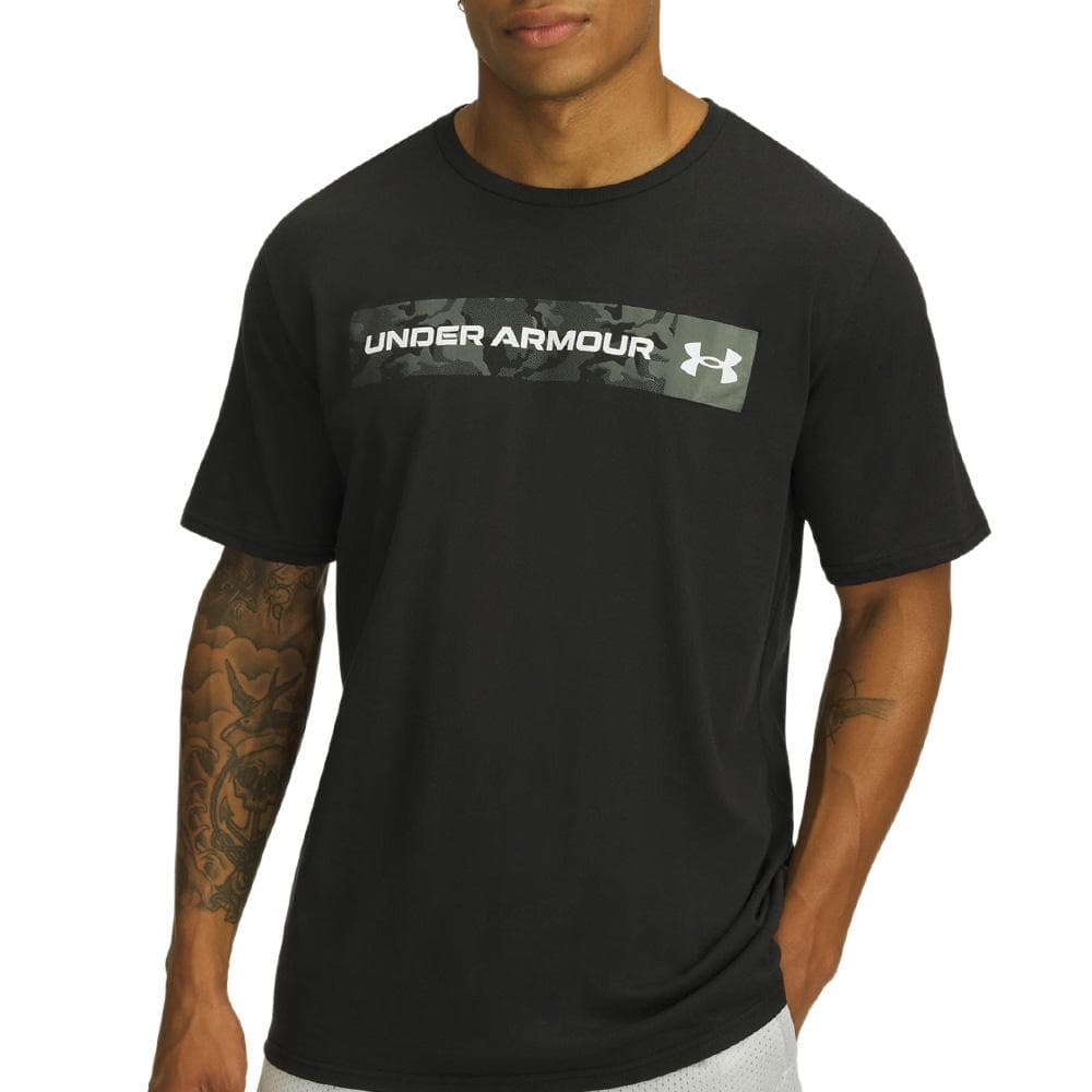 T-shirt Noir Homme Under Armour Camo Chest Stripe 1