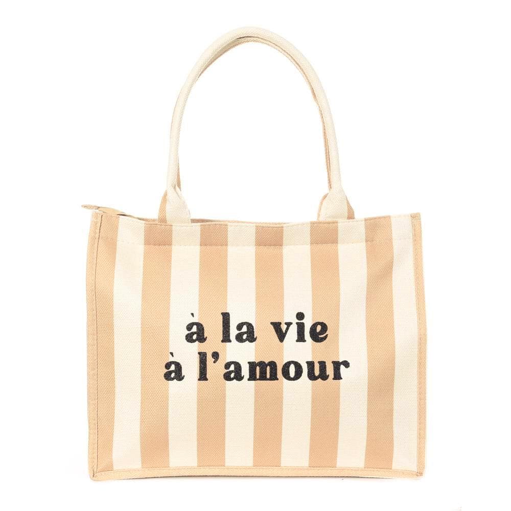 Sac de Plage Taupe/Blanc Gérard Pasquier Amour 1