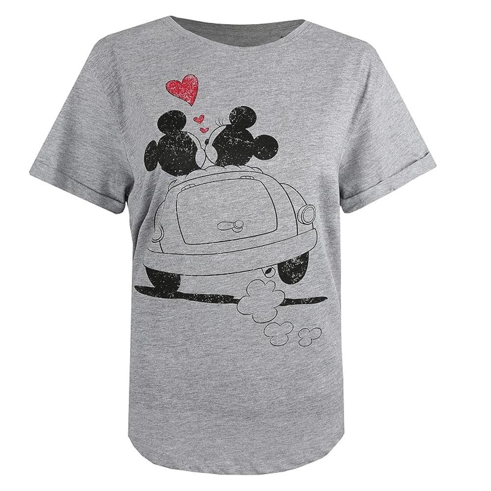 T-Shirt Gris Femme Disney Mickey & Minnie Hearts 2
