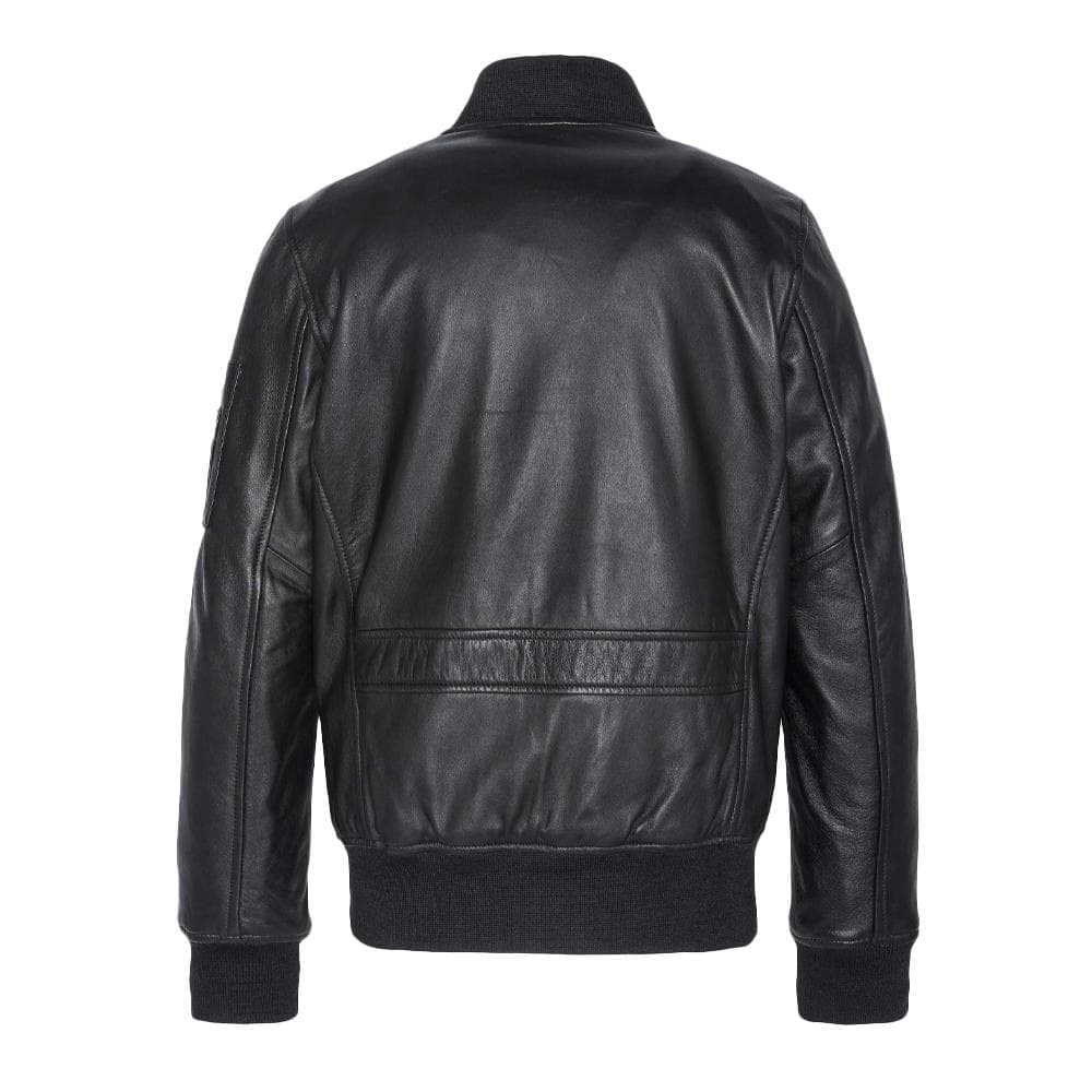 Veste en Cuir Noir Homme Schott LCBOMB 2
