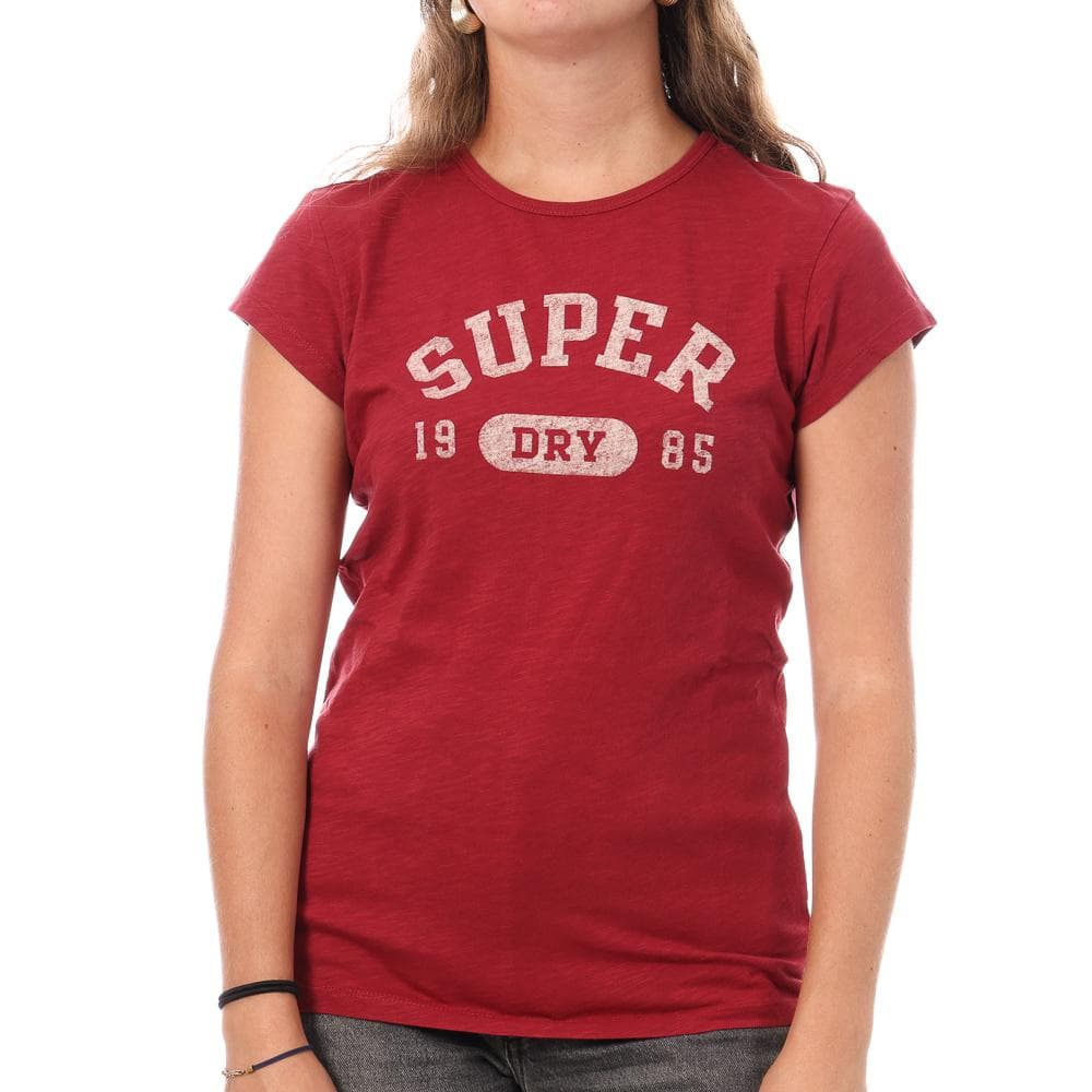 T-Shirt Rouge Femme Superdry Athletic 1
