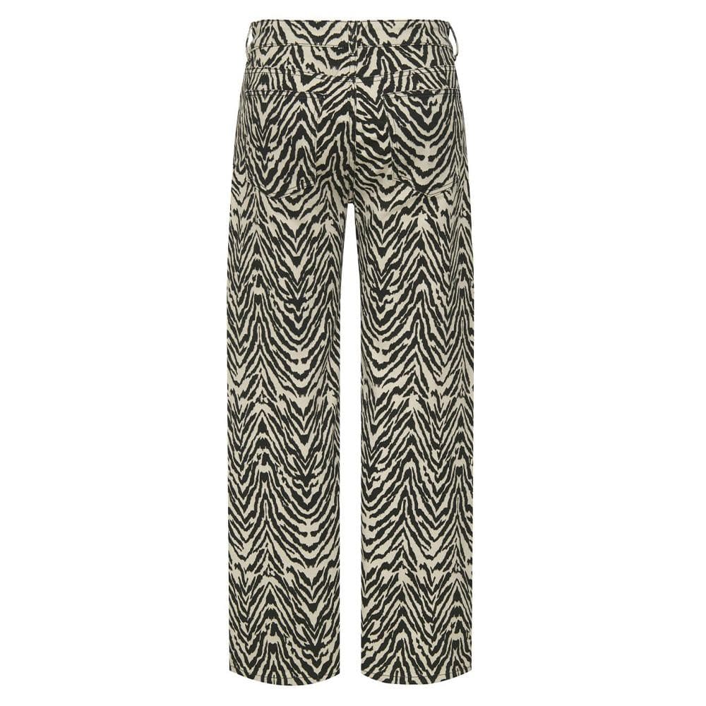 Jean Zèbre Droit Noir/Beige Femme JDY Vanessa Wideleg 2