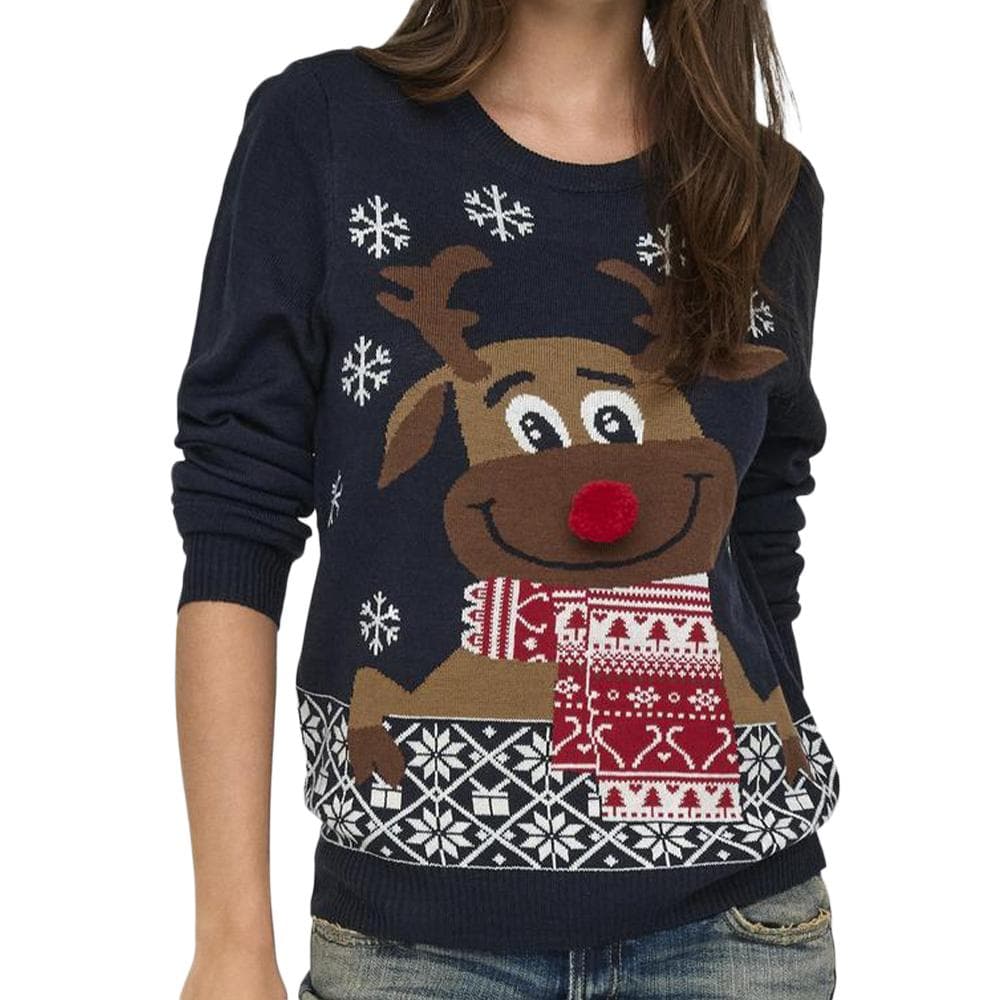 Pull de Noël Marine Femme Only Xmas 1