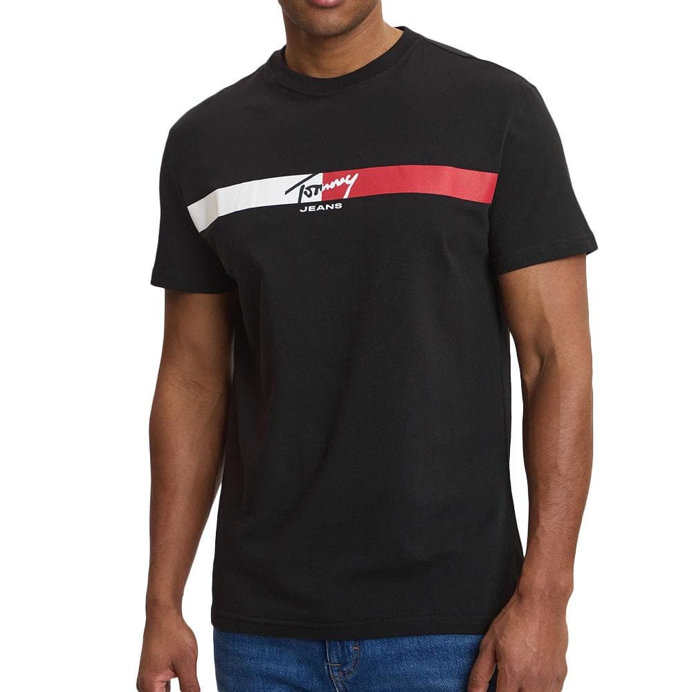 T-Shirt Noir Homme Tommy Hilfiger Tjm Reg Signature 1
